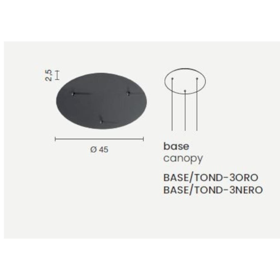 Base per sospensioni multipla ondaluce canopy variante oro