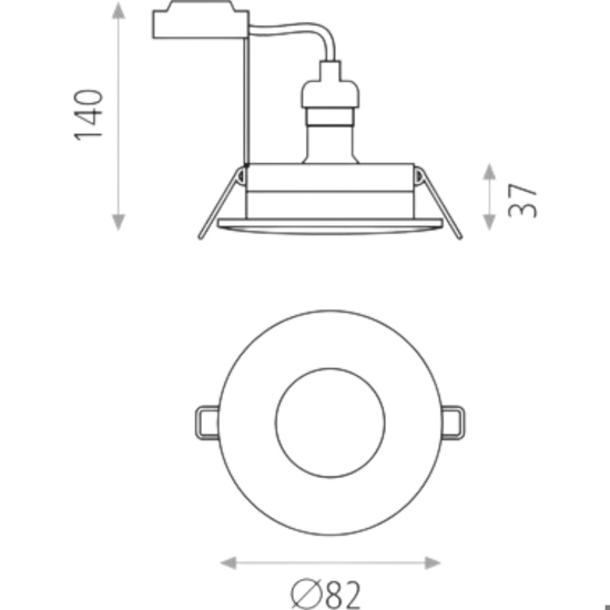 Faretto nichel per bagno doccia rotondo da incasso a soffitto