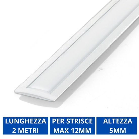 Profilo 2mt da incasso in alluminio bianco con cover inclusa ideal lux