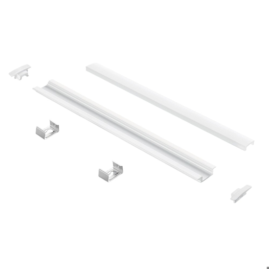 Profilo 2mt da incasso in alluminio bianco con cover inclusa ideal lux