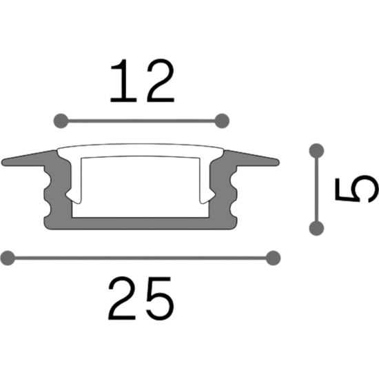 Profilo da incasso 3mt piatto bianco per strisce led max 12mm ideal lux