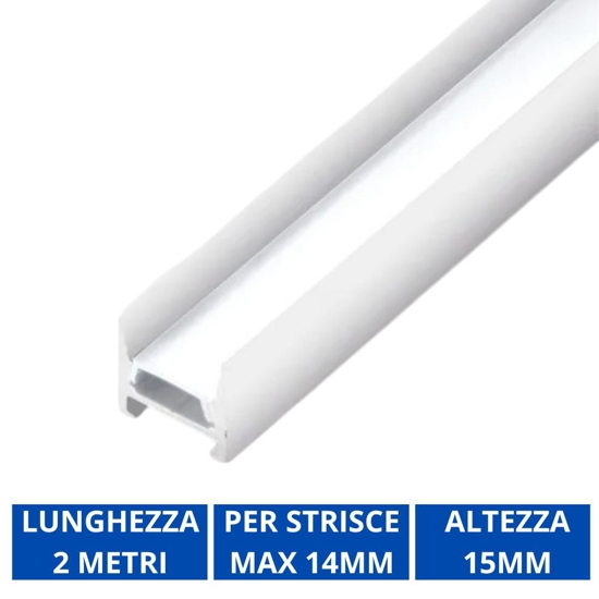 Profilo bianco alto ideal lux per strisce led max 14mm