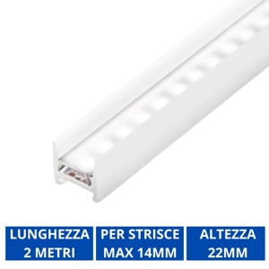 Profilo bianco alto ideal lux per strisce led max 14mm