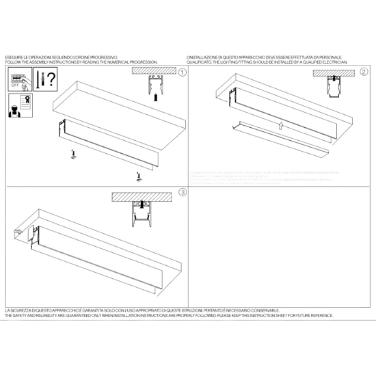 Profilo bianco alto ideal lux per strisce led max 14mm