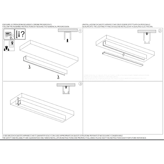 Profilo alto 2mt nero per strisce led max 6mm ideal lux