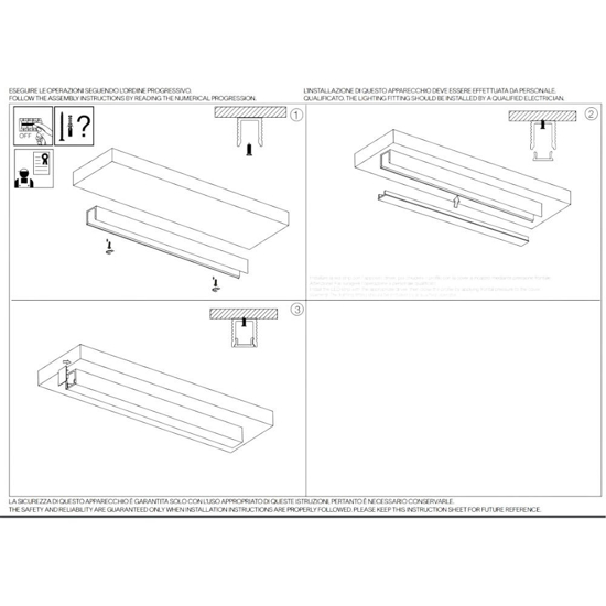 Profilo alto 2mt per strisce led max 6mm bianco con diffusore ideal lux