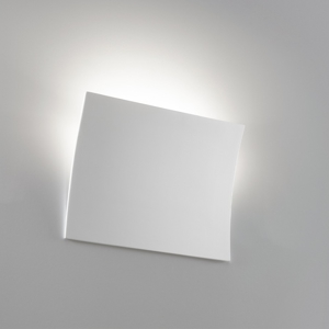 Applique vela di gesso ceramica bianca led 12w 4000k