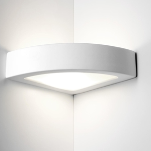 Applique angolare led 12w 2700k di gesso ceramica bianco