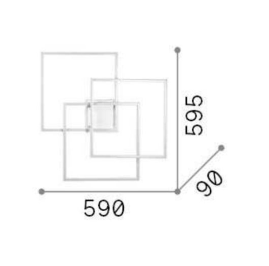 Ideal lux frame pl quadrato 2700k plafoniera design squadrato led