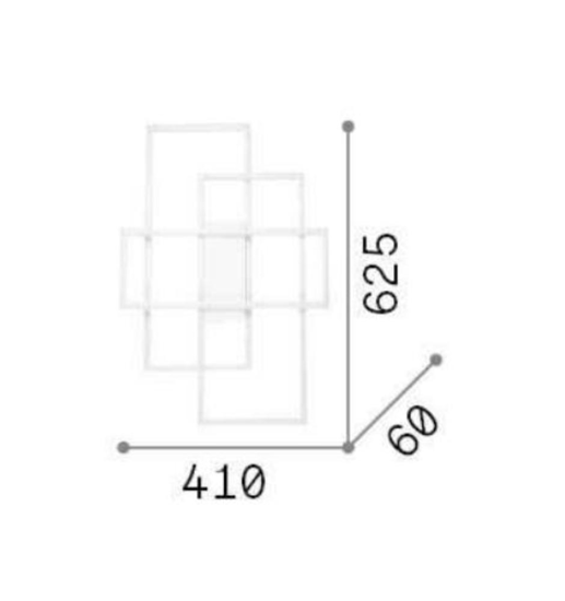 Frame pl rettangolo 2700k ideal lux plafoniera geometrica led