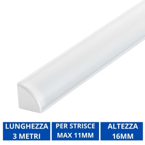 Profilo 3mt angolare lineare per strip led max 11mm ideal lux