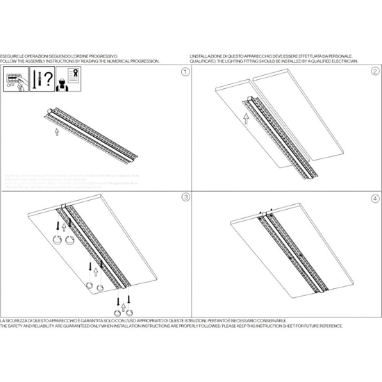 Ideal lux profilo da incasso 2mt per strisce led max 10mm