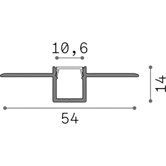 Ideal lux profilo da incasso 2mt per strisce led max 10mm