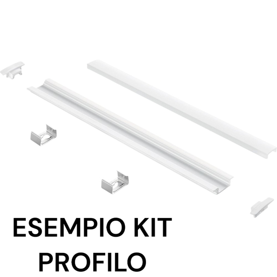 Profilo 3mt ideallux da incasso per strisce led max 21mm