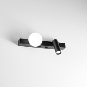 Ping pong ap applique per camera da letto nera doppia luce ideal lux