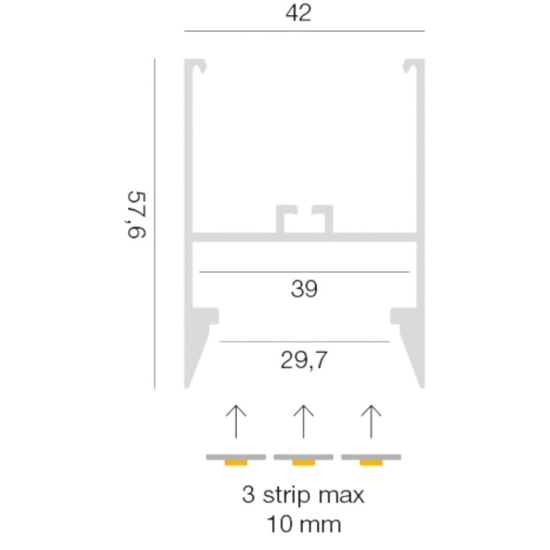 Profilo bianco 2mt plafone rabat gea luce per max strip led 30mm