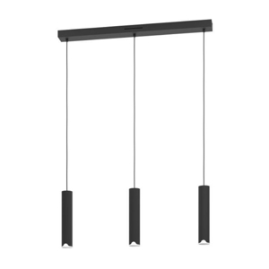 Lampadario a sospensione nero cilindri led dimmerabile