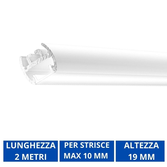 Gea luce baku p profilo plafone bianco per strisce led max 10mm