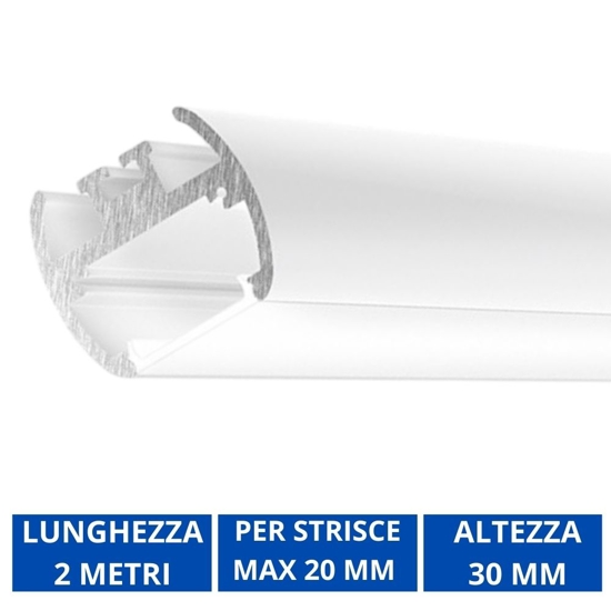 Profilo plafone 2mt bianco per strip max 20mm gea luce baku g