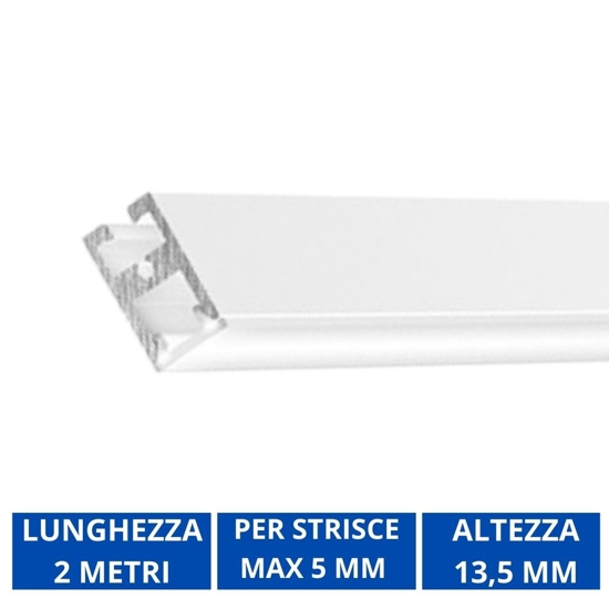 Profilo plafone bianco 2mt bled p gea luce per strip max 5mm