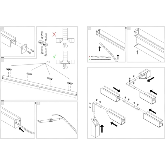 Profilo 2mt nero plafone bled p gea luce per strip led max 5mm