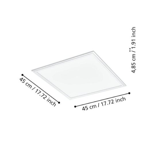 Plafoniera quadrata per ufficio smart led dimmerabile 2700k-6500k