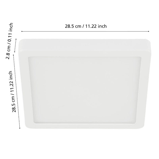 Plafoniera da bagno quadrata  dimmerabile ip44 bianco