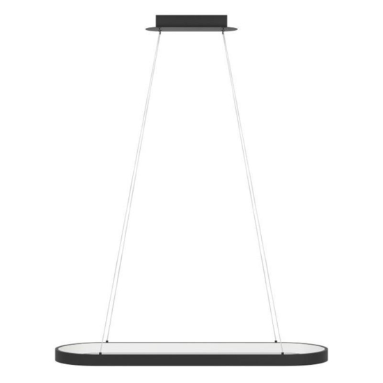 Lampadario moderno per tavolo da pranzo nero led dimmerabile ovale