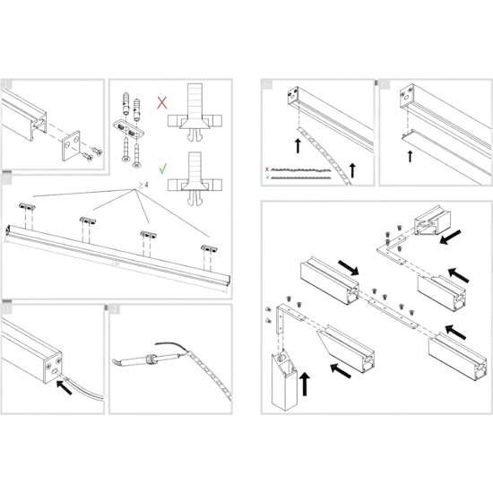 Profilo plafone bled g 2mt nero gea luce per strip led max 10mm