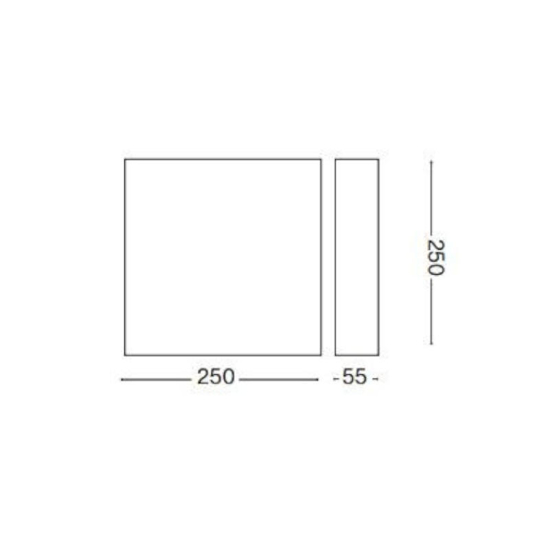 Snow pl 3000k ideal lux plafoniera da esterno quadrata  3000k ip65