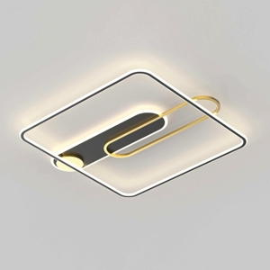 Plafoniera design led 45w 3000k moderna nero oro