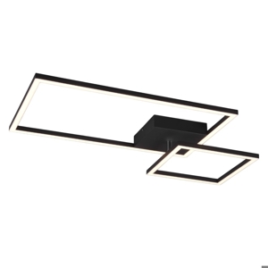 Plafoniera nera led 25w rettangolare 3000k orientabile moderna