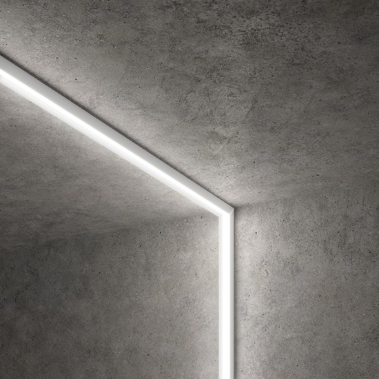 Profilo bucarest g 2mt bianco per strip led max 20mm gea luce