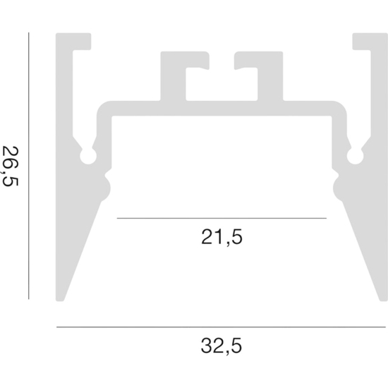 Profilo bucarest g 2mt bianco per strip led max 20mm gea luce
