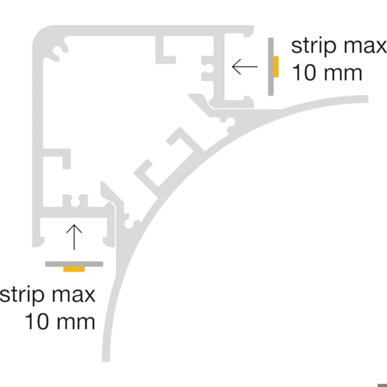 Profilo angolare 2mt nero lubiana c per n2 strip led max 10mm