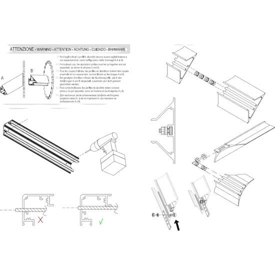 Profilo angolare 2mt nero lubiana c per n2 strip led max 10mm