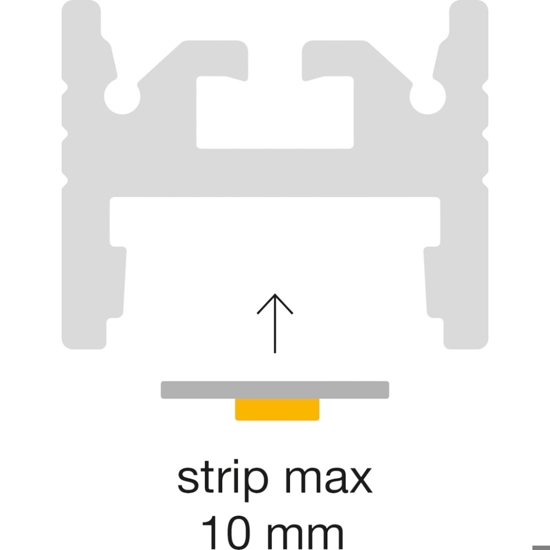 Profilo 2mt nero riga g per strip led max 10mm gea luce