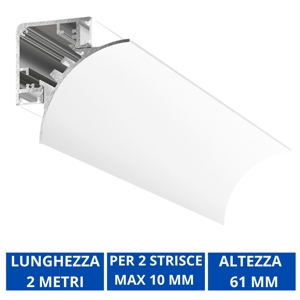 Lubiana c profilo bianco angolare 2mt gea luce per n2 strip led max 10mm