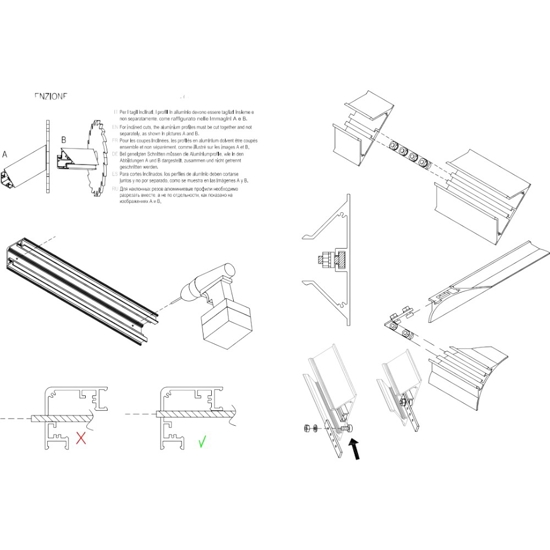 Lubiana c profilo bianco angolare 2mt gea luce per n2 strip led max 10mm