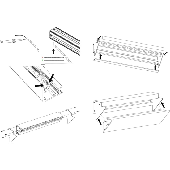 Lubiana c profilo bianco angolare 2mt gea luce per n2 strip led max 10mm