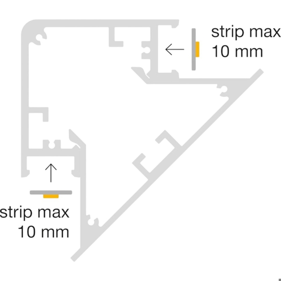 Profilo angolare 2mt bianco lubiana d gea luce per n2 strip led max 10mm