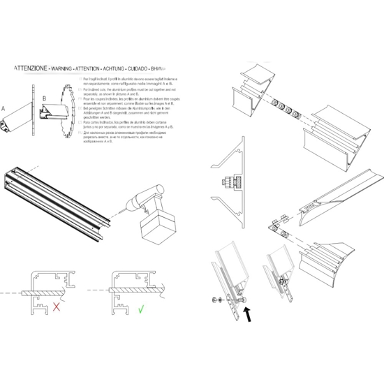 Profilo angolare 2mt bianco lubiana d gea luce per n2 strip led max 10mm