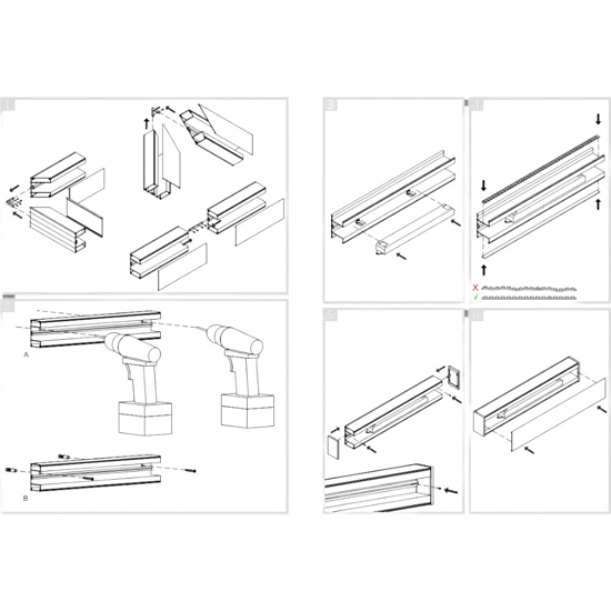 Profilo bianco biemissione tirana gea luce per n3 strip max 10mm