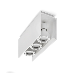 Lampada da soffitto con faretti gu10 led gesso bianco pitturabile elide sforzin