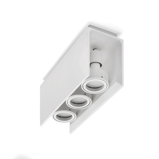 Lampada da soffitto con faretti gu10 led gesso bianco pitturabile elide sforzin