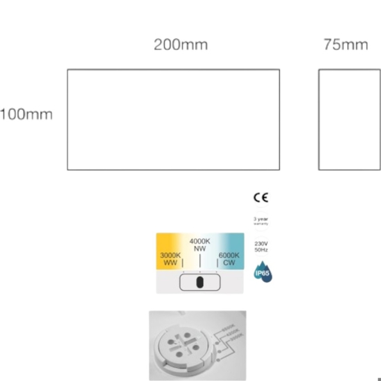 Applique acrilico bianco da esterno 8w 3000k 4000k 6000k