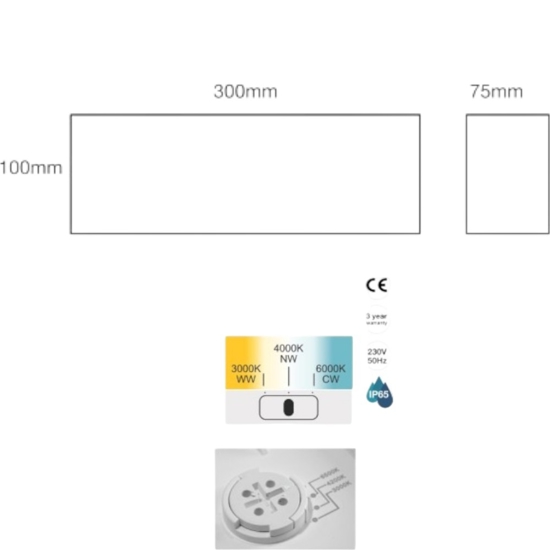 Applique per esterno bianco rettangolare 12w 3000k 4000k 6000k