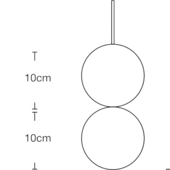 Lampada a sospensione doppia sfera gesso vetro bianca