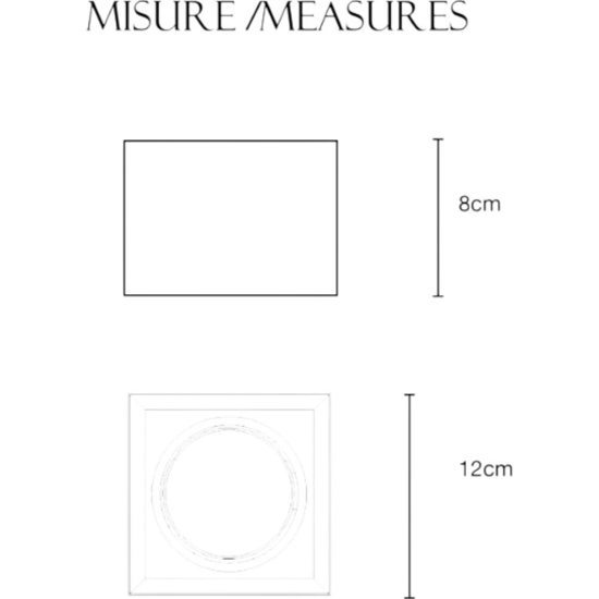 Plafoniera quadrata di gesso ceramico bianco moderna