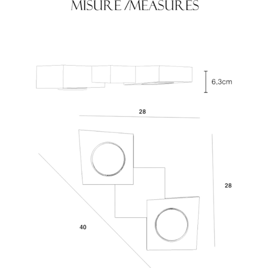 Plafoniera di gesso bianca design moderno trapezoidale